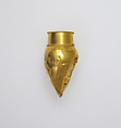 Rattle in the form of an alabastron, Gold foil, Greek
