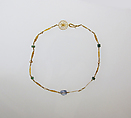 Necklace with pearls and beryl beads, Gold, pearl, beryl, Roman