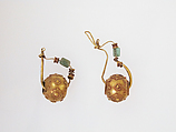 Earring with beads, Gold