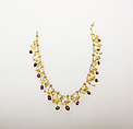 Necklace, Gold, garnet, pearl, Roman