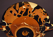 Terracotta kylix (drinking cup), Signed by Kachrylion as potter, Terracotta, Greek, Attic