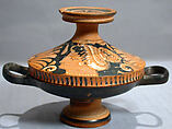 Terracotta lekanis (dish) with lid, Terracotta, Greek, South Italian, Apulian