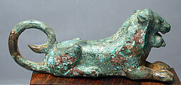 Bronze figure of a recumbent lion, Bronze, Italic, Etruscan