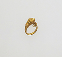 Earring with head of lion, Gold, Greek, South Italian, Tarentine