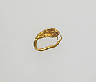 Earring with head of lion, Gold, Greek, South Italian, Tarentine