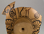 Kylix fragment, Terracotta, Greek, South Italian, Campanian