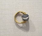 Gold swivel ring with banded agate scarab, Agate, banded, gold, Etruscan