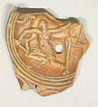 Terracotta oil lamp fragment, Terracotta, Roman