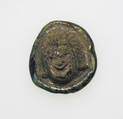 Glass appliqué with theatrical mask, Glass, Roman