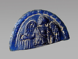 Glass medallion of winged Victory, Glass, Roman