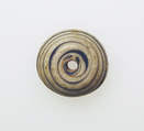 Glass spindle whorl, Glass, Roman