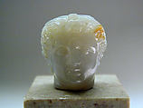 Chalcedony winged head of Mercury (Hermes), Chalcedony, Roman
