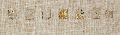 Glass ornaments with gold leaf overlay, Glass, Helladic, Mycenaean