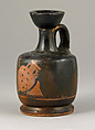 Squat lekythos, miniature, Terracotta, Greek, Attic