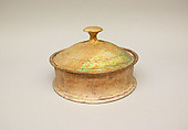 Glass pyxis (box with lid), Glass, Greek