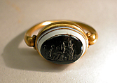 Gold ring with onyx intaglio, Onyx, gold, Roman