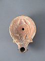 Terracotta oil lamp, Terracotta, Roman