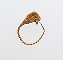 Gold earring with head of a bull, Gold, Greek