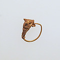 Gold earring with head of a bull, Gold, Greek
