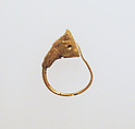 Gold earring with head of a bull, Gold, Greek