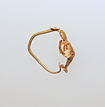 Gold earring with winged figure, Gold, Greek
