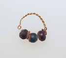 Gold earring with glass beads, Gold, glass paste, Greek
