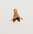 Ornament, flower-shaped mount for stone bead, Gold
