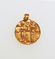 Roundel, disk with two goddesses, Gold
