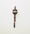 Hair pin, Silver, glass paste, onyx