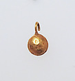 Pendant, lentoid, Gold
