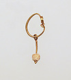 Gold earring with pearl pendant, Gold, Roman