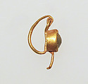 Earring with paste setting, Gold, glass paste, Roman