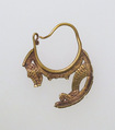Earring, crescent-shaped, Byzantine style, Gold