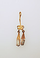 Earring-hook type, with pendants, Gold
