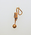 Earring-hook type with pendant and paste setting, Gold, glass paste, Roman