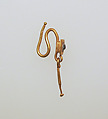 Gold earring with pendant and paste setting, Gold, glass paste, Roman