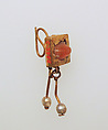Earring-hook type with pendants of pearls, Gold, agate, pearls