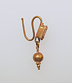 Earring-hook type with pendant, Gold