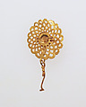 Gold earring with rosette disk, Gold, Roman