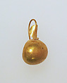 Earring-hook type with sphere ends, Gold