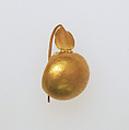 Earring-hook type with sphere ends, Gold