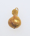 Earring-hook type with sphere ends, Gold