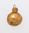 Earring-hook type with sphere ends, Gold