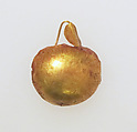 Earring-hook type with sphere ends, Gold