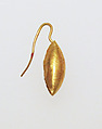Earring-hook type with sphere ends, Gold