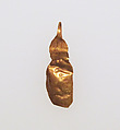 Earring-hook type with leaf form, Gold