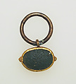 Ring with band settings, Silver, glass paste, Roman