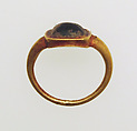 Ring with glass bezel, Gold, glass, Roman
