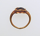 Ring with glass bezel, Gold, glass, Roman