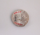Ivory disk of a pyxis, Hippopotamus ivory, Cypriot